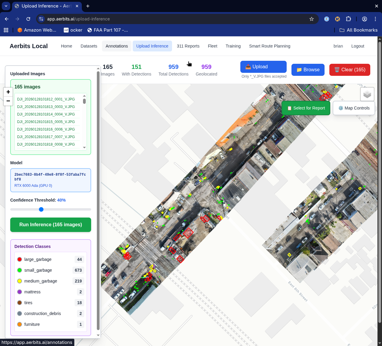 Waste Detection Mapped from Aerial Imagery
