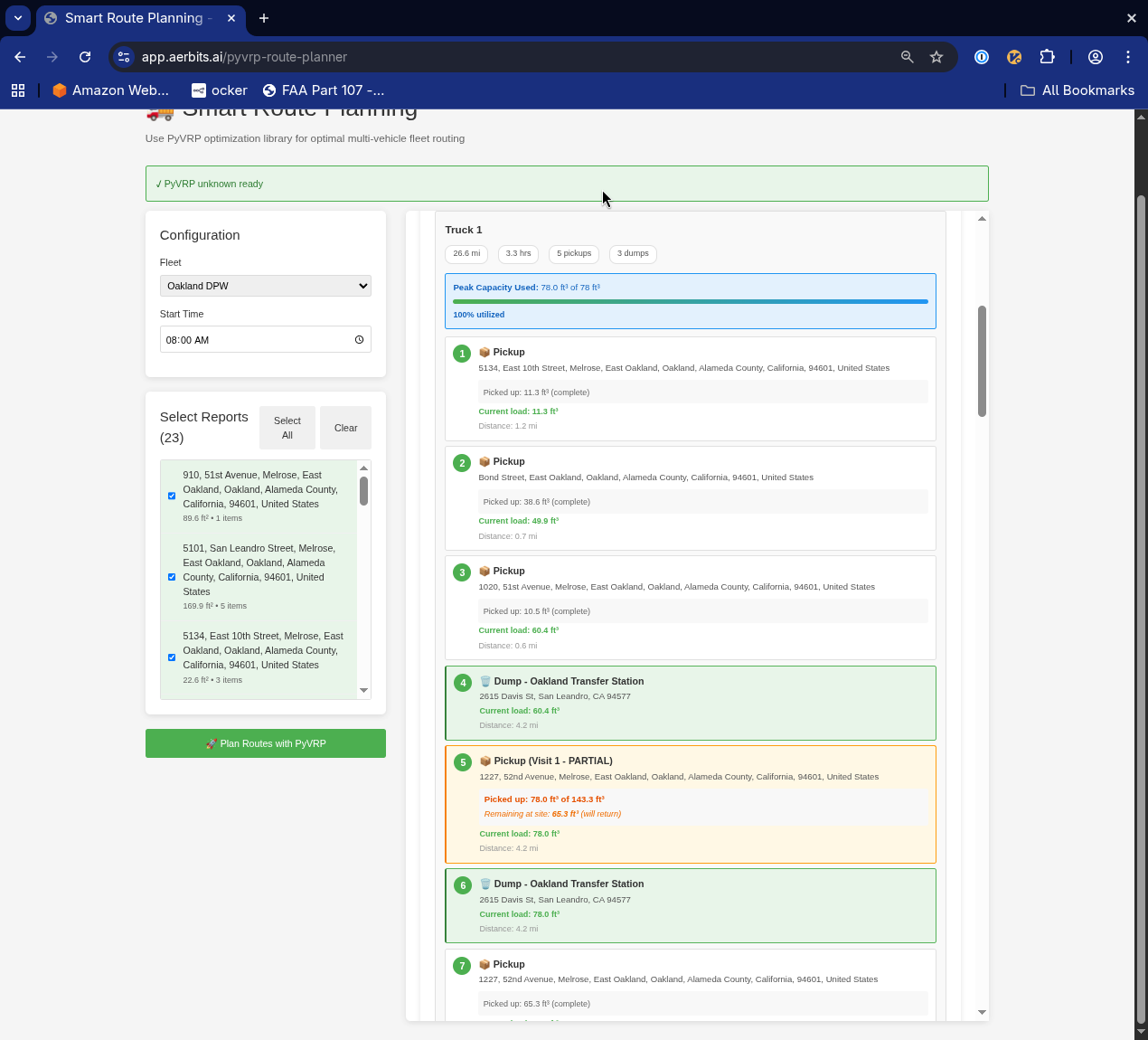 Optimized Routes Vehicle by Vehicle